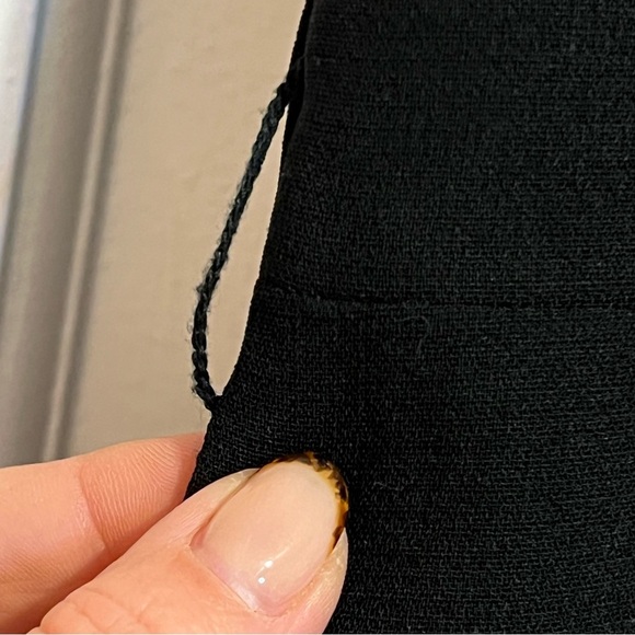 #159 Tahari Arthur S. Levine Black Beaded Cap Sleeve Sheath Dress Size 14 - Picture 8 of 9